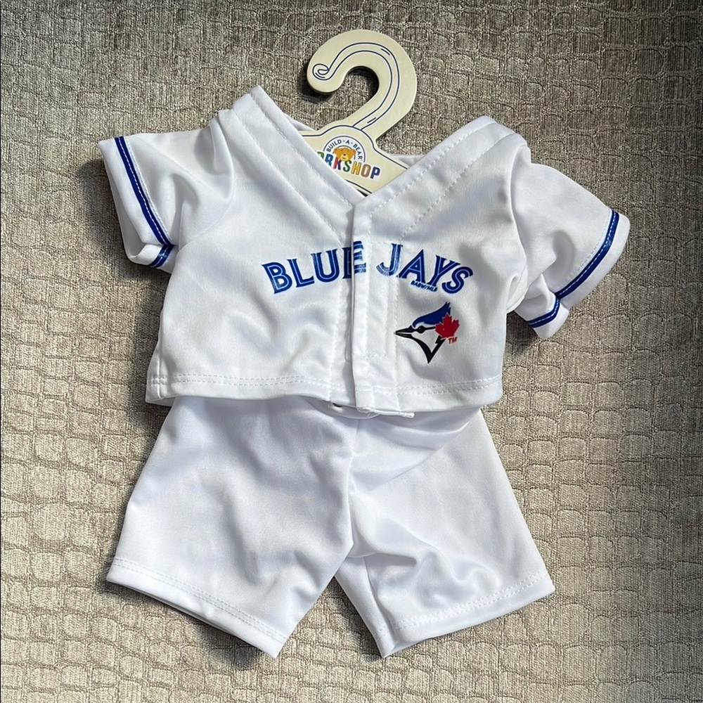 Build-a-Bear Blue Jays White Shirt and Shorts Set